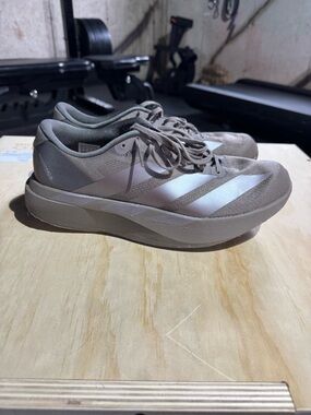 adidas Taupe Sneakers with Silver Stripes